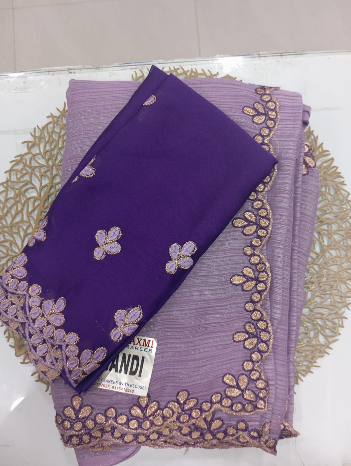 Tissue Ponam saree with Zari Border