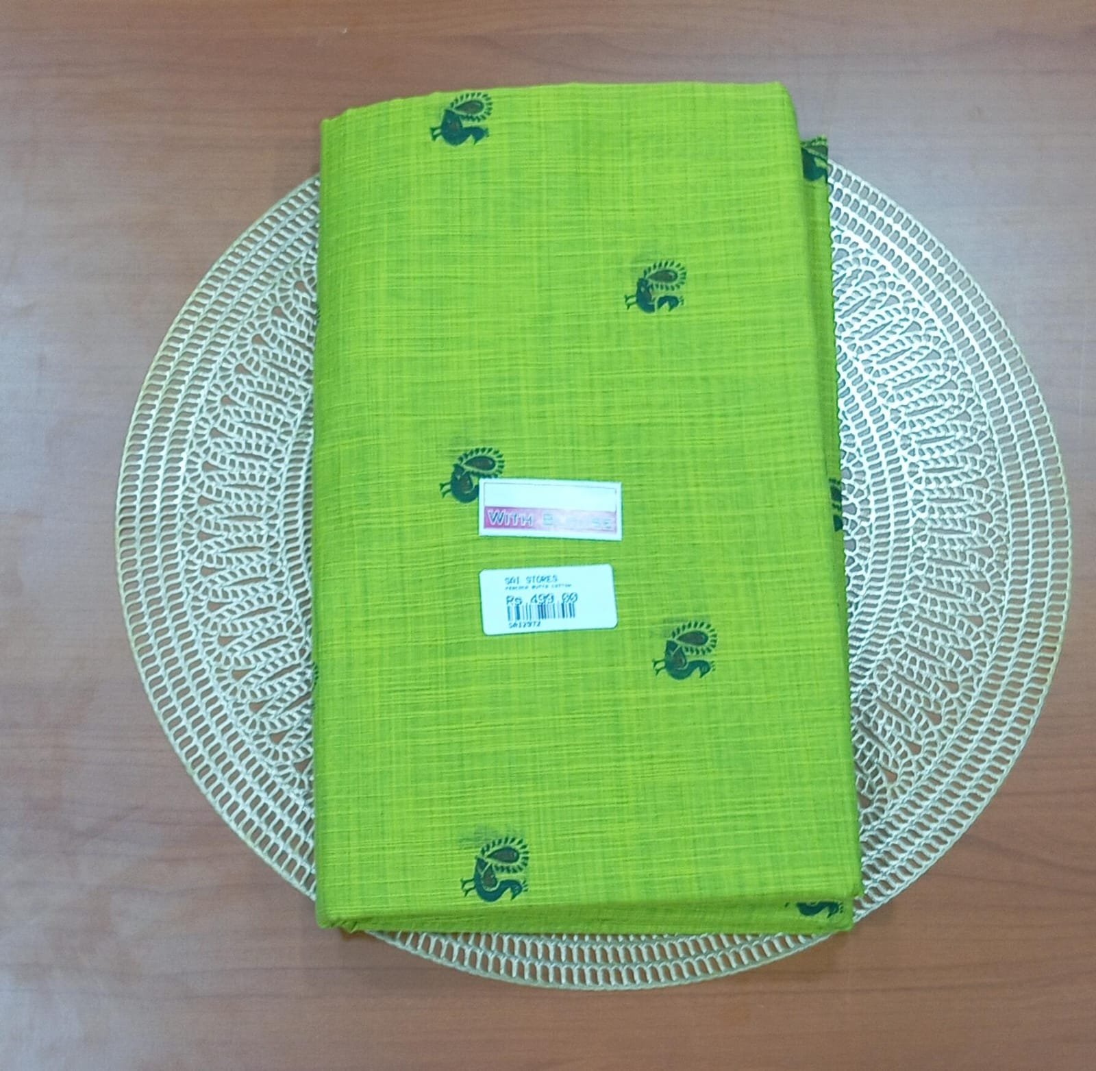 PEACOCK BUTTA COTTON SAREES