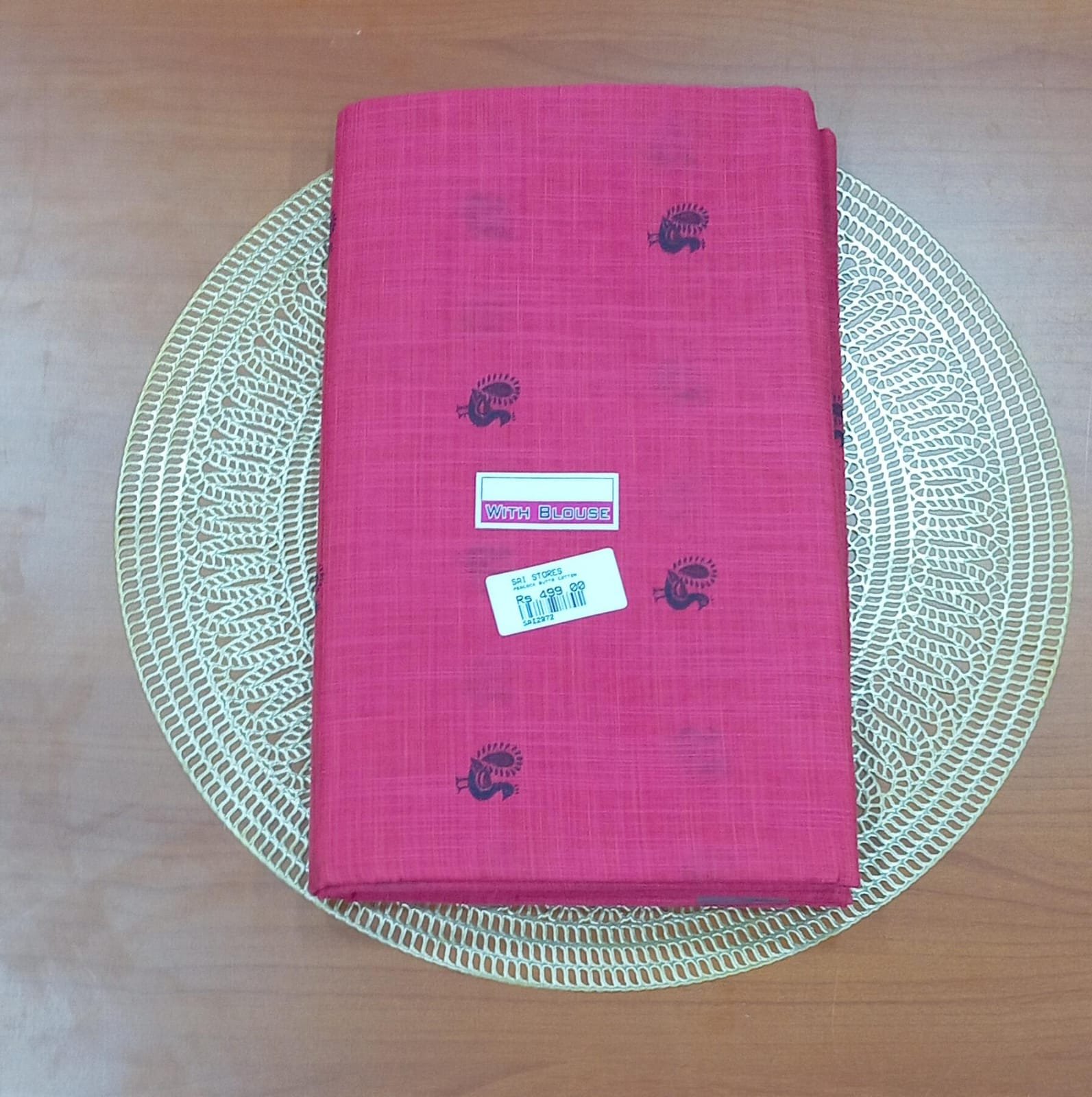PEACOCK BUTTA COTTON SAREES
