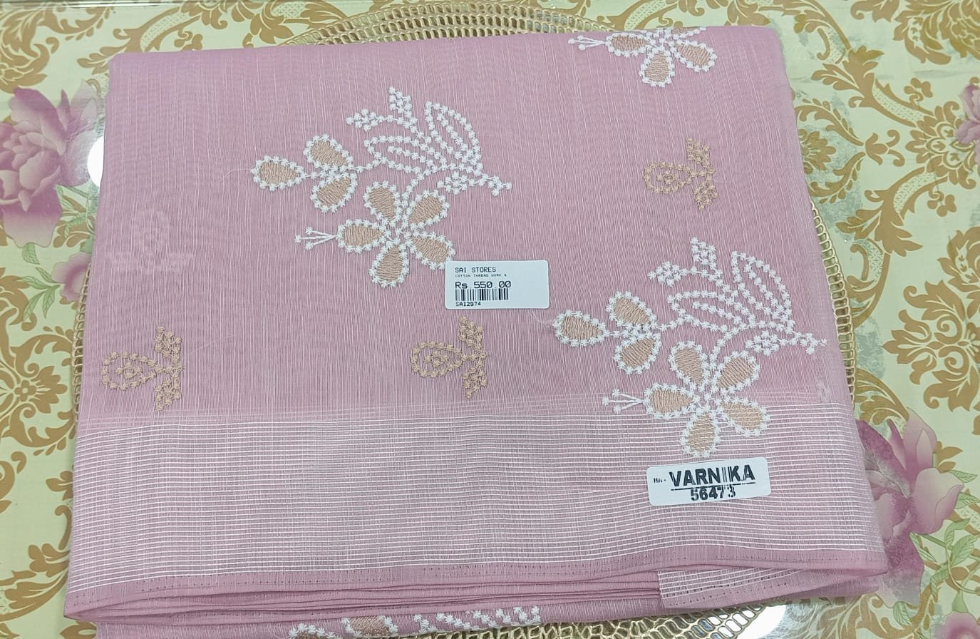 COTTON THREAD WORK SAREES